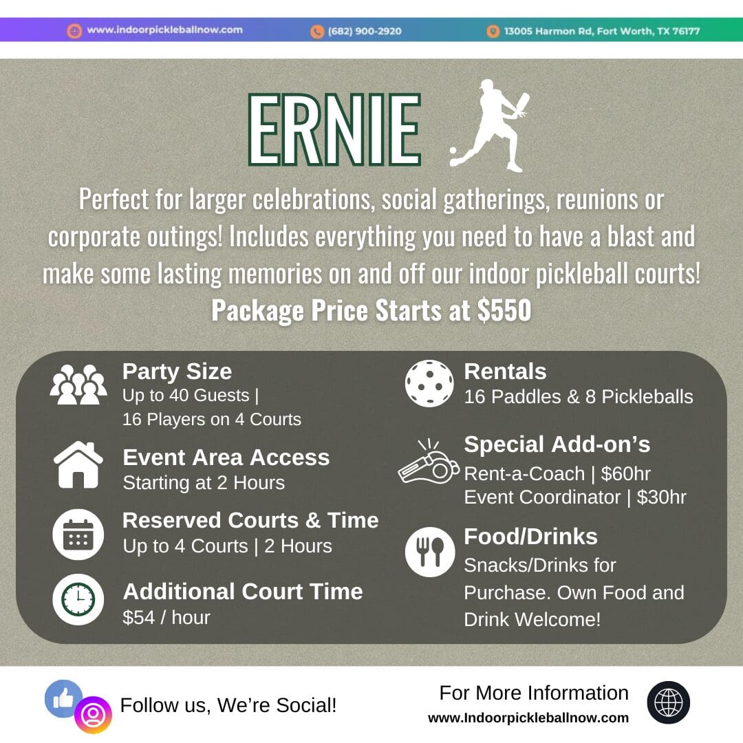 A flyer for ernie 's birthday party.