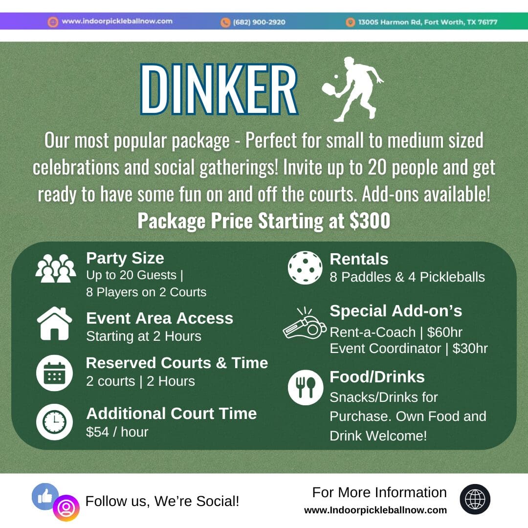 A flyer for dinker, an event in which people are seated.